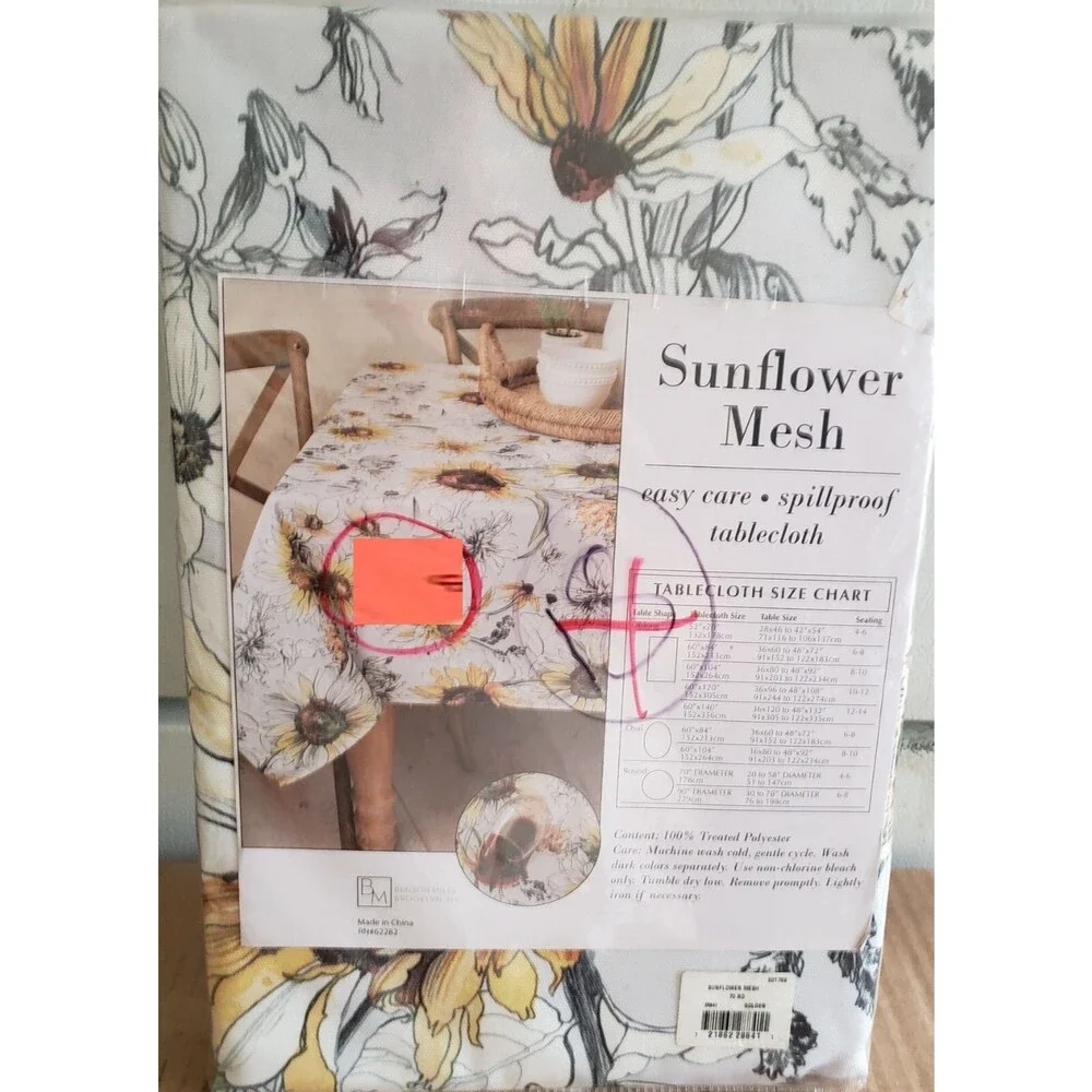 Fabric Printed Spillproof Tablecloth 70